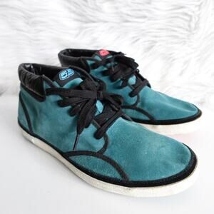 55DSL Diesel Teal Blue Suede Black Leather Hot Pink High Top Sneakers Men's 10